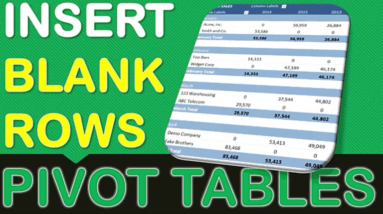 Insert Blank Rows In a Pivot Table