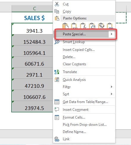 Turn Text To Values With Paste Special Values | MyExcelOnline