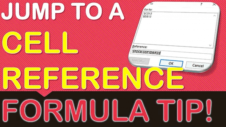 Jump To A Cell Reference Within An Excel Formula