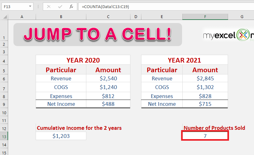 Jump To A Cell Reference Within An Excel Formula