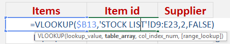 Excel Cell Reference