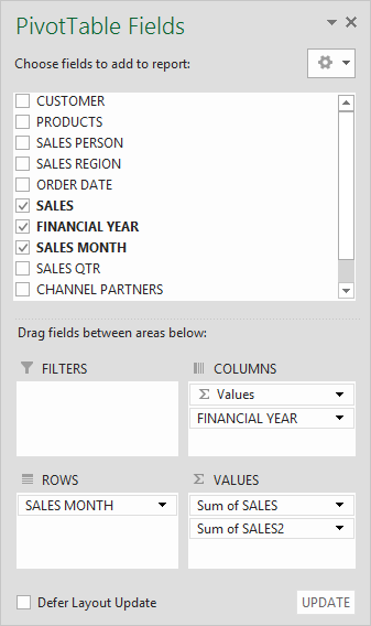 Show The Difference From Previous Months With Excel Pivot Tables