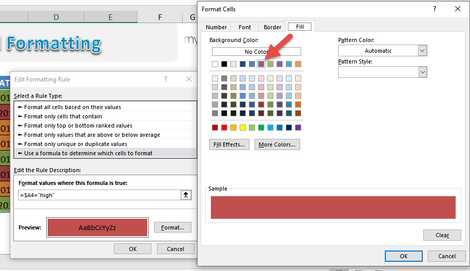 Conditionally Formatting A Drop Down List