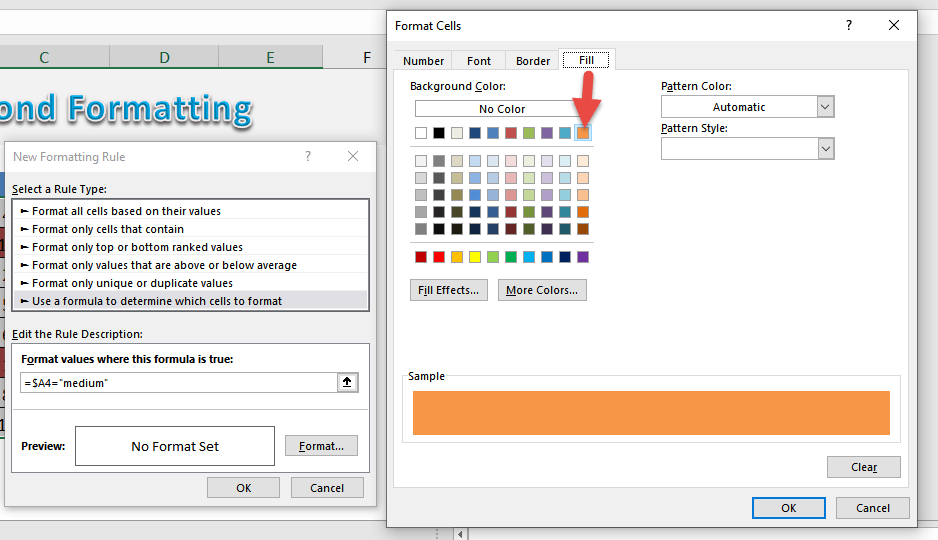 Conditonal Format a Drop Down List