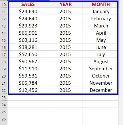 Excel OFFSET function
