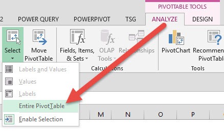 Pivot Chart Tools