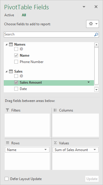 Linking Excel Tables 13