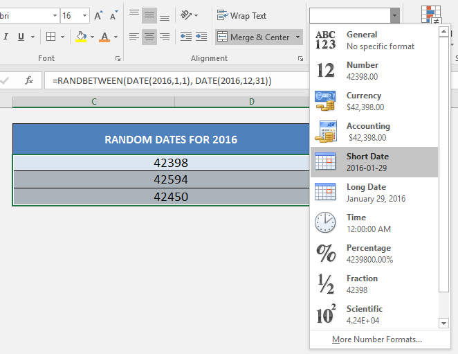 RANDBETWEEN Function for Excel Dates