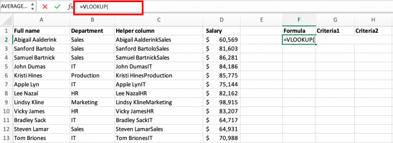Excel VLOOKUP multiple criteria | MyExcelOnline