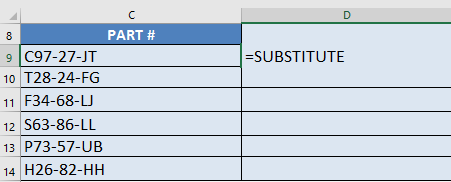 Cleaning Data with Excel's SUBSTITUTE Formula