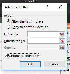 Excel - Advanced Filter