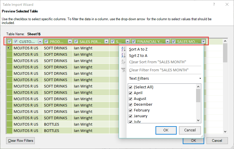 Importing Excel Workbooks in Power Pivot