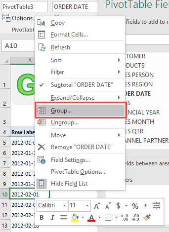 Group Sales by Weeks With Excel Pivot Tables