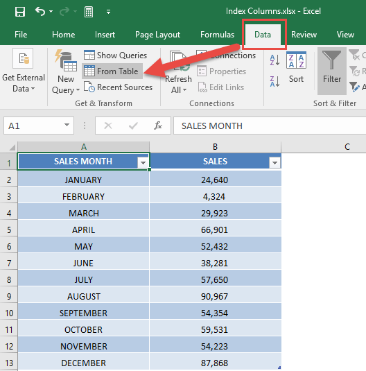 Create Index Columns Using Power Query