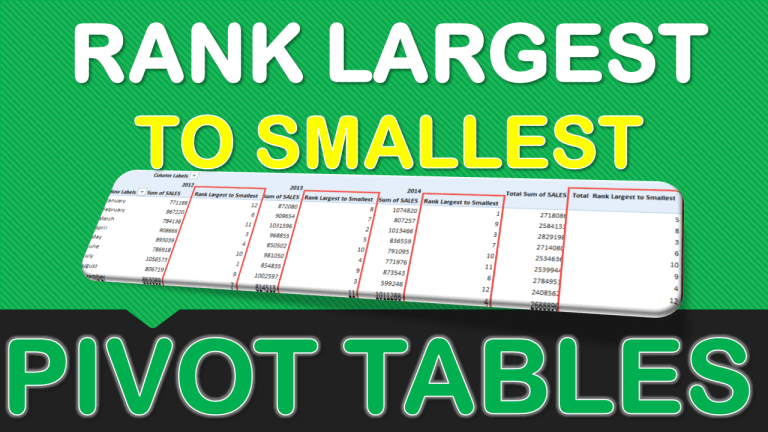 Rank Largest to Smallest With Excel Pivot Tables