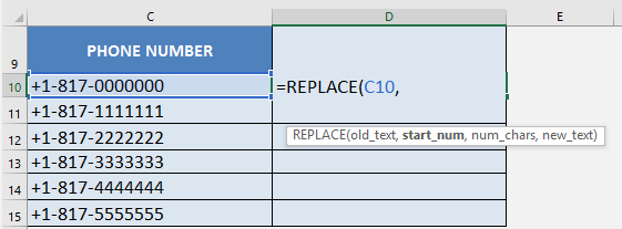 Cleaning Data with Excel's REPLACE Formula