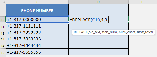 Cleaning Data with Excel's REPLACE Formula