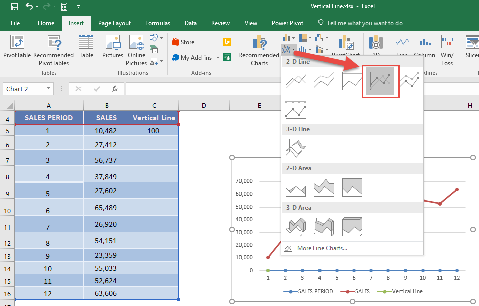 Excel Chart Vertical Line