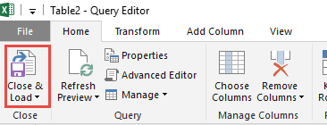 Fill Down Values Using Power Query