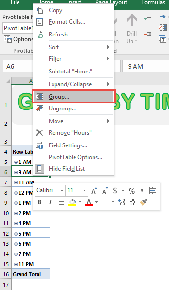 2 Quick Ways to Group Time in Excel Pivot Tables