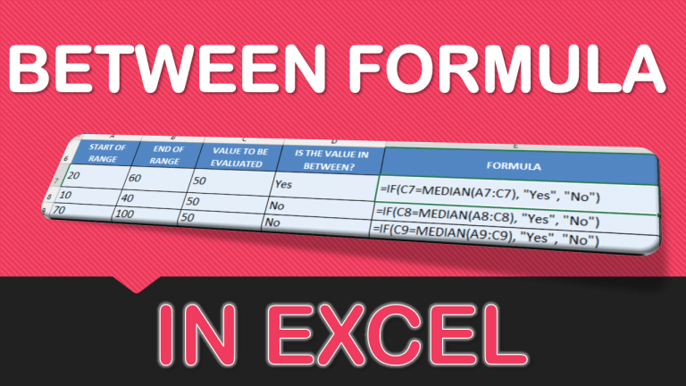 BETWEEN Formula in Excel
