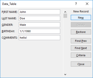 Forms For Excel Forms For Excel