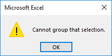 Cannot group that selection in an Excel Pivot Table - SOLUTION!