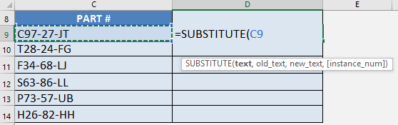 Remove Second Hyphen with Excel's SUBSTITUTE Formula