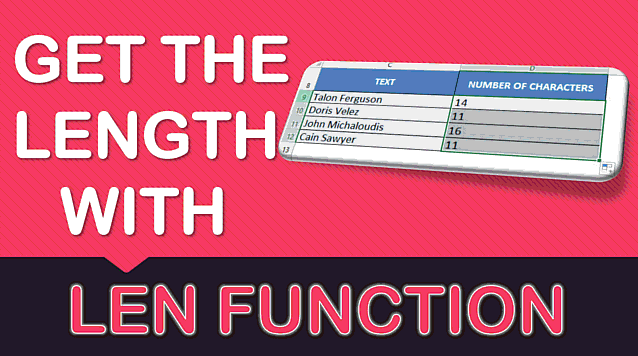 Getting the length of text with Excel’s LEN Formula