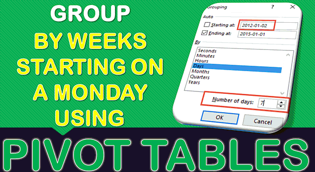 Group Sales by Weeks Starting on a Monday With Excel Pivot Tables