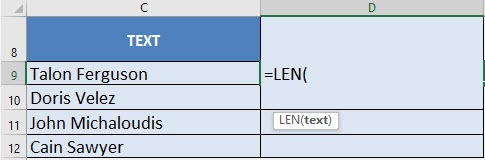 Getting the length of text with Excel's LEN Formula | MyExcelOnline