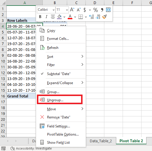 Excel Group by Week Starting on a Monday With Excel Pivot Tables
