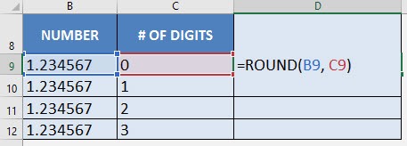 Round Off Numbers with Excel's ROUND Formula