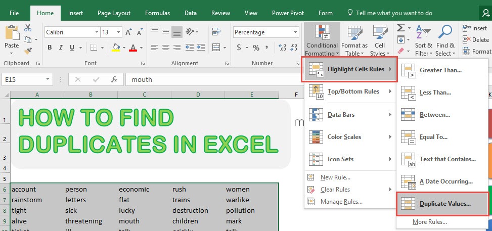 How to Find Duplicates in Excel | MyExcelOnline