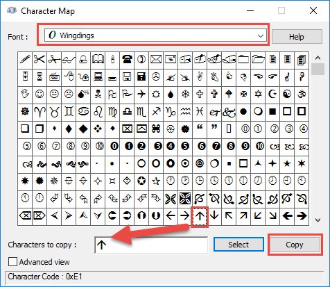 How to Use Wingdings Characters in Excel