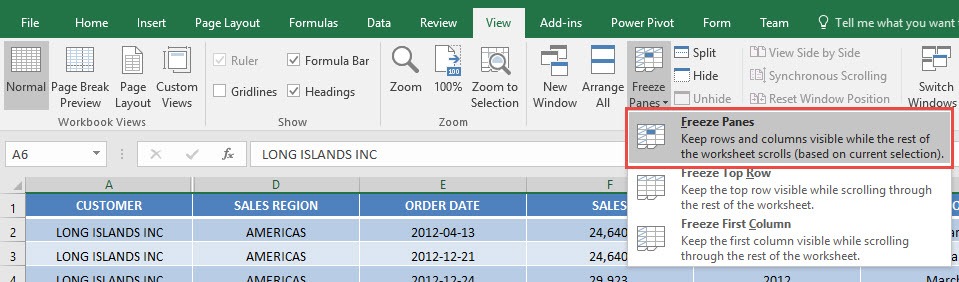 How to Freeze Panes in Excel