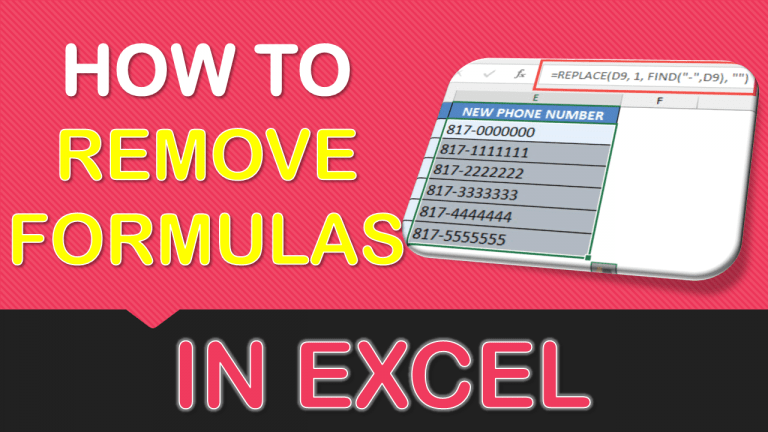 3 Quick Ways to Remove Formulas in Excel