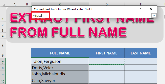 Excel Extract First Name From Full Name