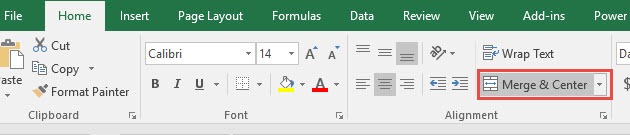 merge cells in Excel