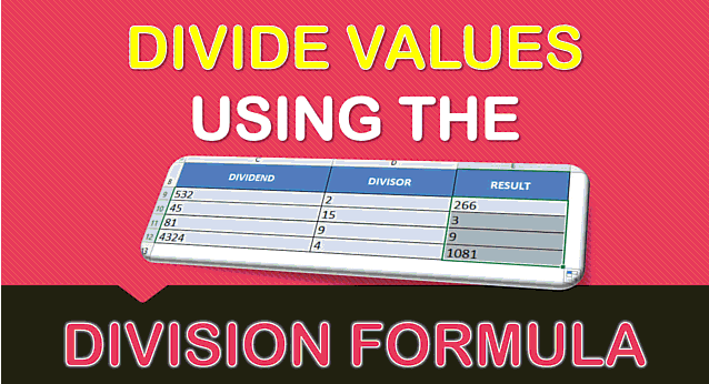How to Divide in Excel with the Division Formula