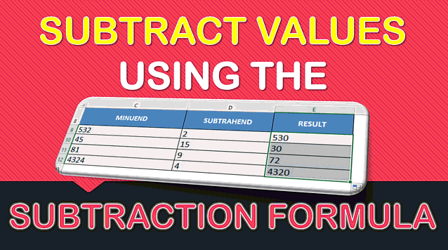 Subtraction Formula in Excel