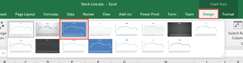 Stock Line Chart Using Excel
