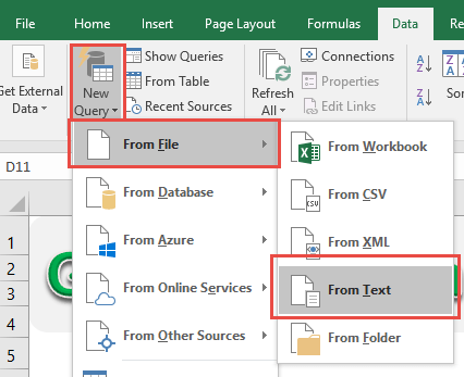 Import Data from Text Using Power Query or Get & Transform