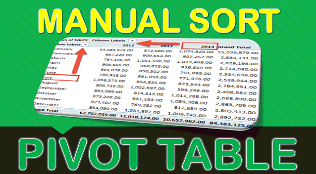 Sort an Excel Pivot Table Manually