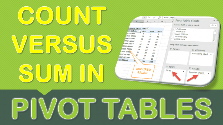 Sum vs Count in Pivot Table