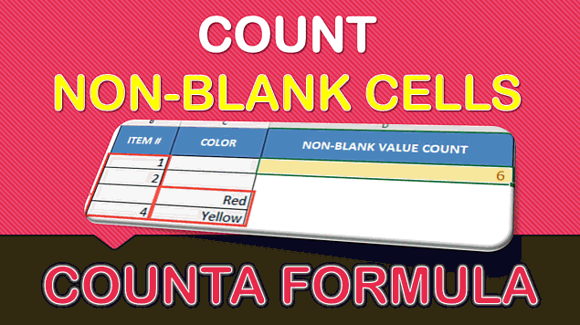 CountA Formula in Excel
