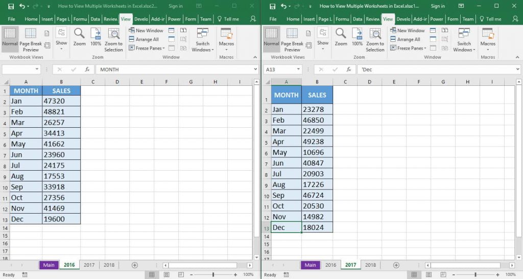 how-to-view-multiple-worksheets-in-excel-myexcelonline-view-multiple-worksheets-at-the-same