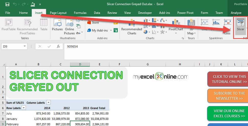 Excel Charts Greyed Out