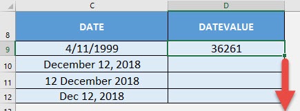 DATEVALUE Formula in Excel