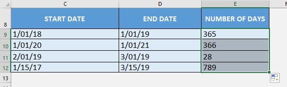 DAYS Formula in Excel